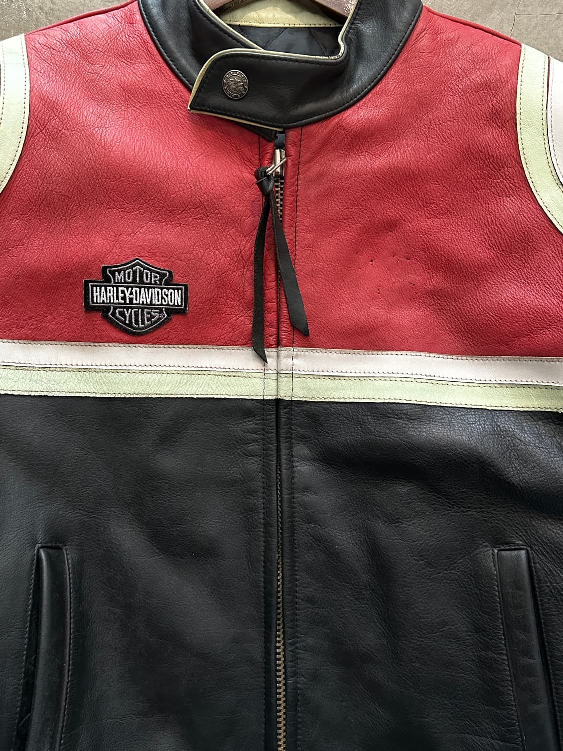 할리데이비슨 빈티지 레더 레이싱 자켓 상품이미지5