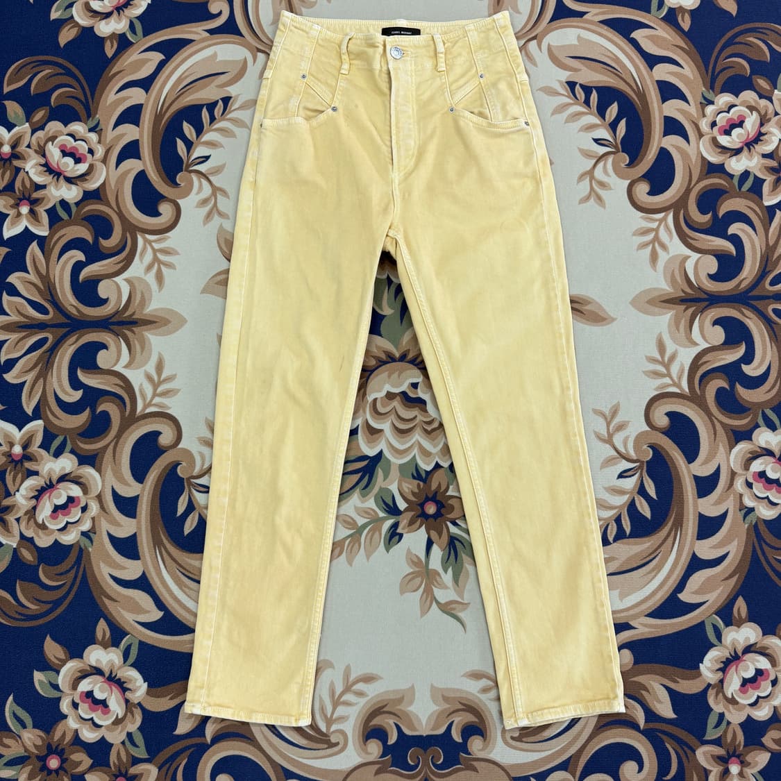 (26)이자벨마랑 ISABEL MARANT 워싱 데님 팬츠(옐로우) 상품이미지1