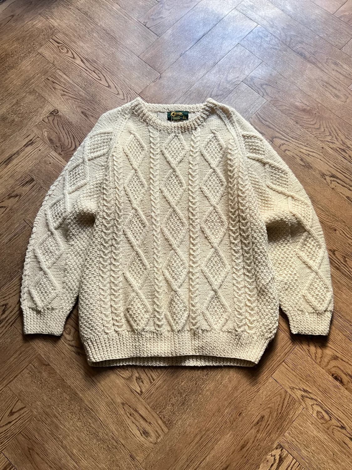 [L]90's 아일랜드제 핸드메이드 아란 피셔맨 스웨터 F2 상품이미지1