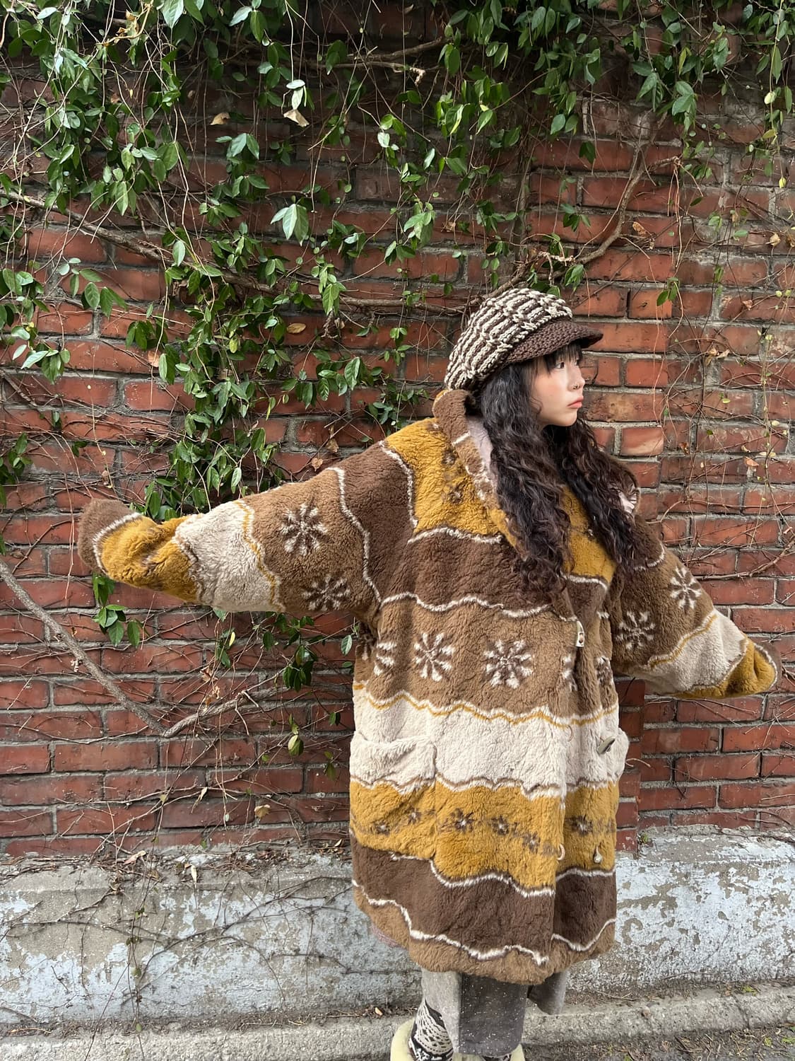 겨울 히피 에코 퍼 코트 상품이미지3