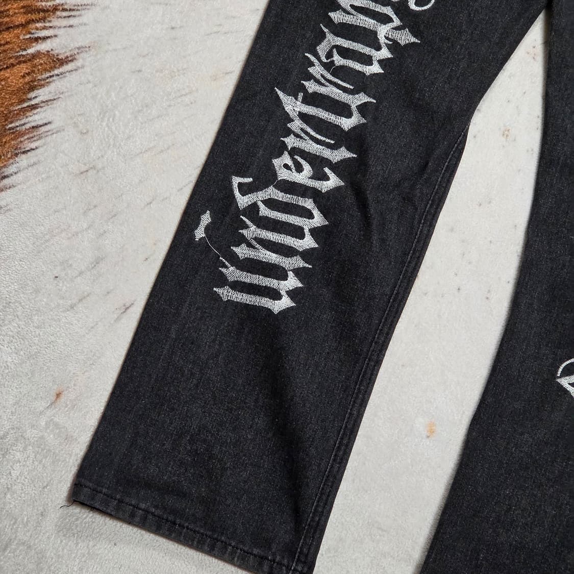 빈티지 Y2K ST 자수 데미지 데님팬츠 상품이미지3