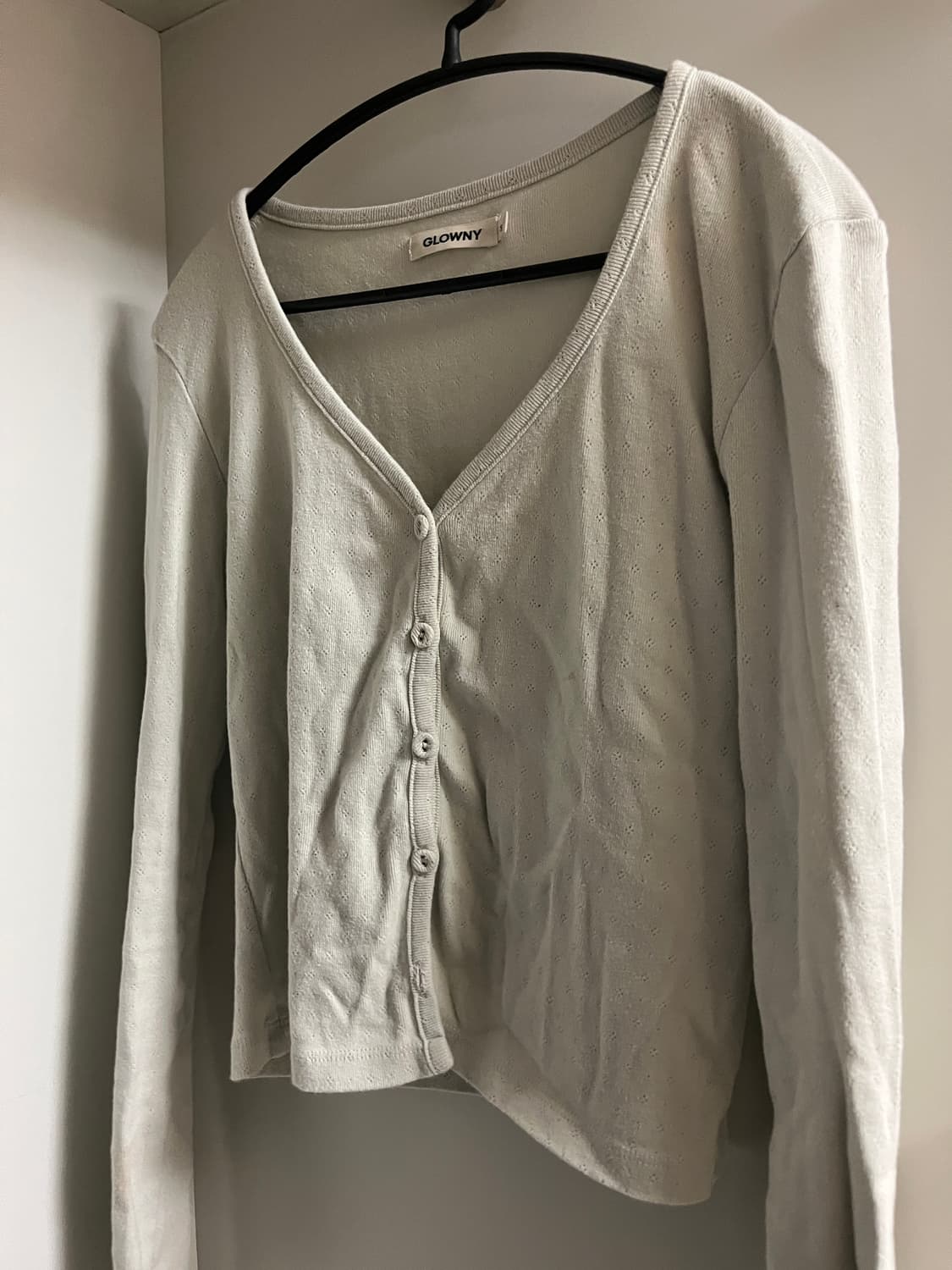 글로니 클래식 브이넥 가디건 그린 상품이미지1