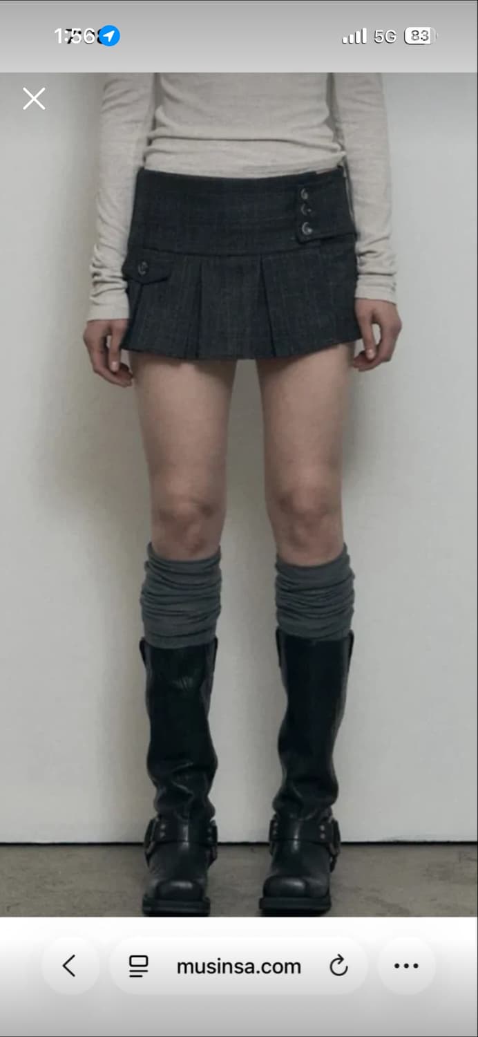 보헤미안서울 랩스커트 그레이  상품이미지1
