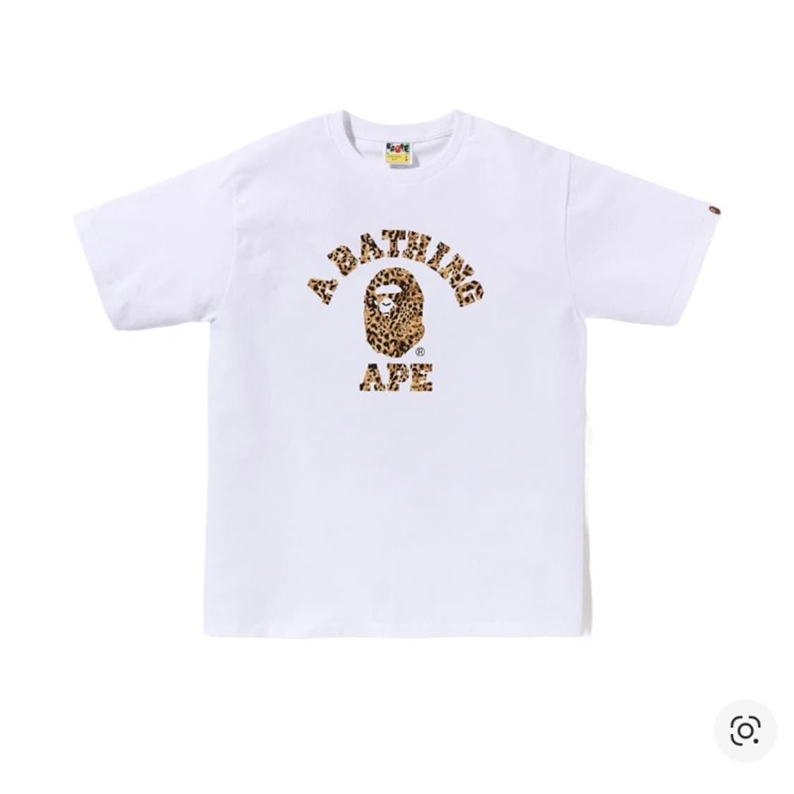 베이프 와일드 레오파드 패턴 컬리지 화이트 반팔 L 상품이미지3