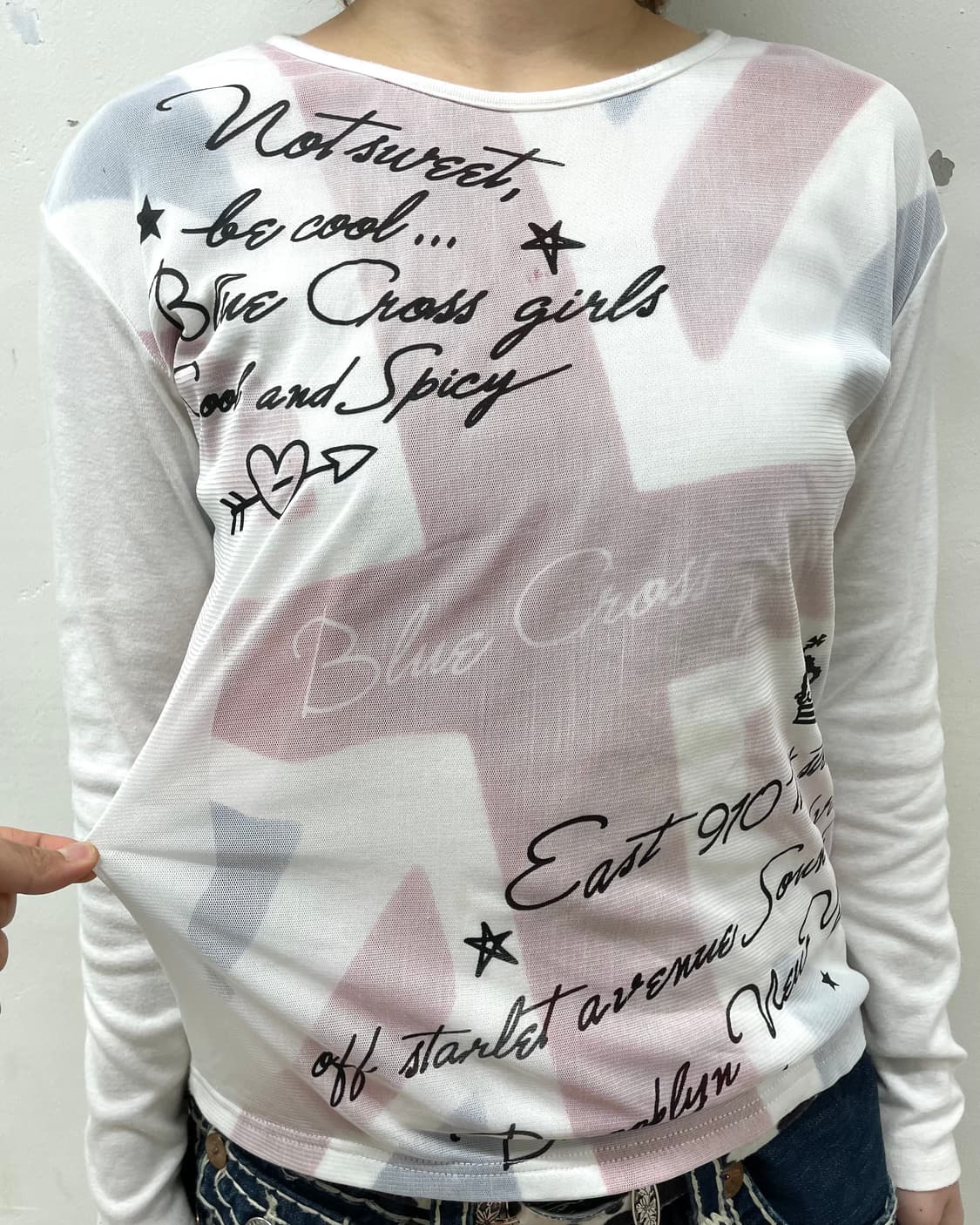 Lace American flag lettering sleeve  상품이미지3