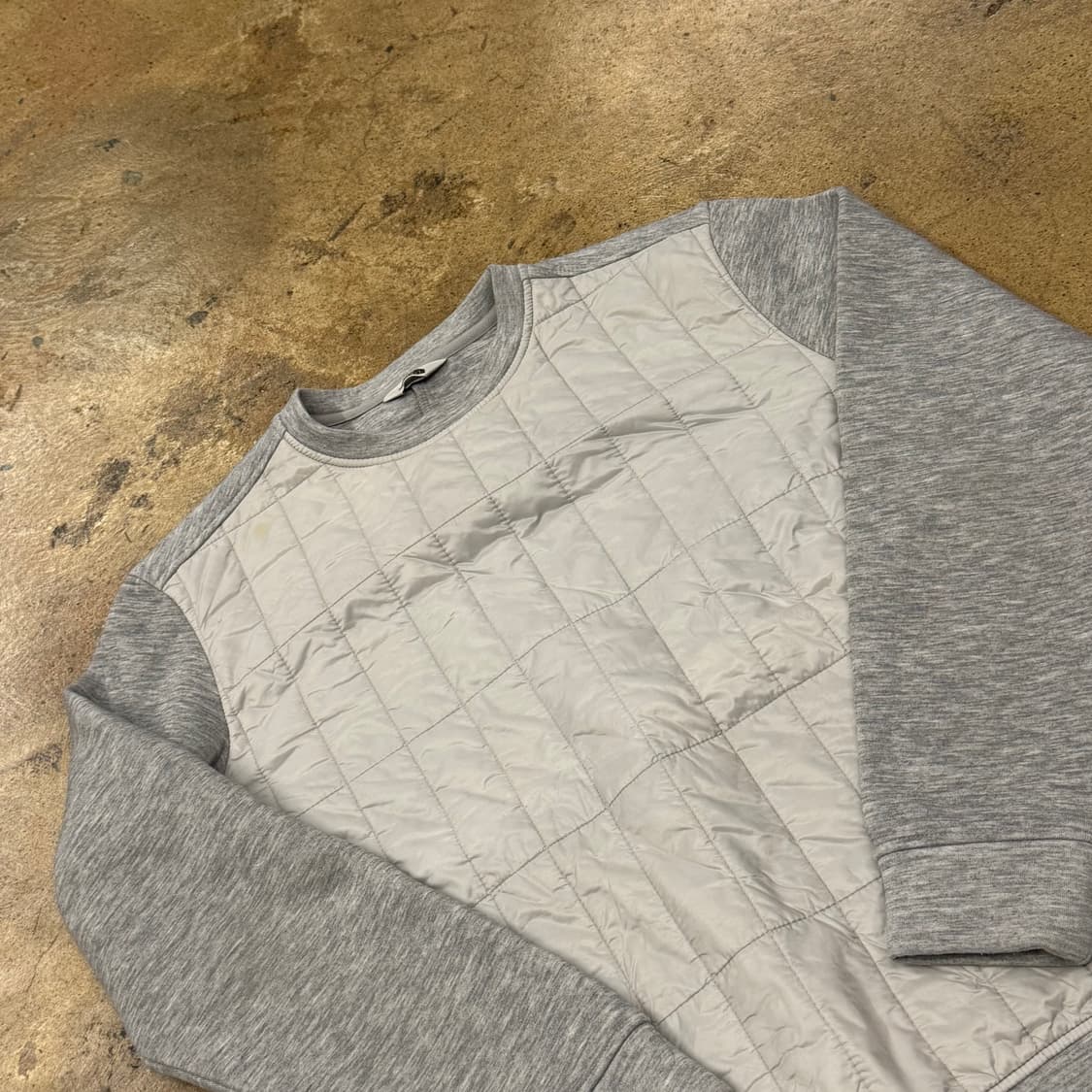 [정품/S] 노스페이스 회색 퀼팅 맨투맨 티셔츠 b16 상품이미지1