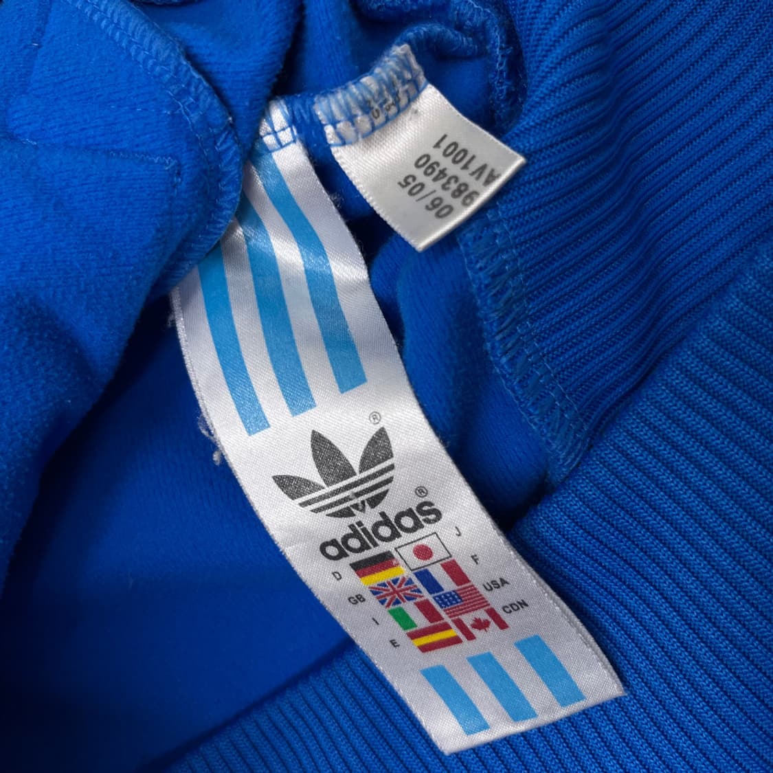 아디다스 옐로우배색 화이트라인 블루 트랙탑 100 상품이미지6