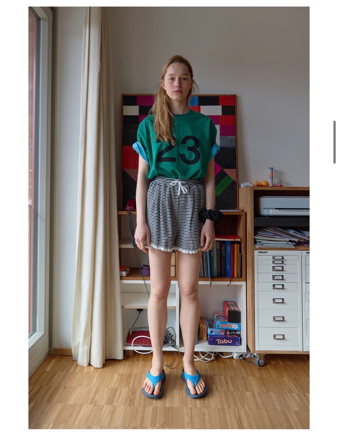 노컨텐츠 반바지 197. Stripe Lace Shorts_Navy 상품이미지1