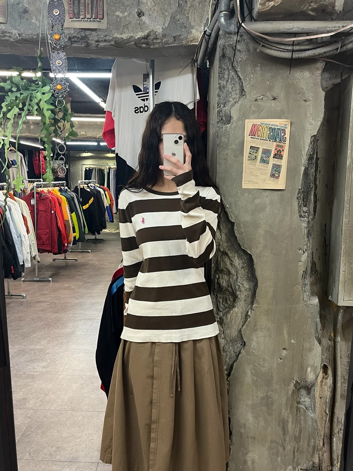 랄프로렌 스포츠 스트라이프 니트 브라운 L #csz1749 상품이미지2