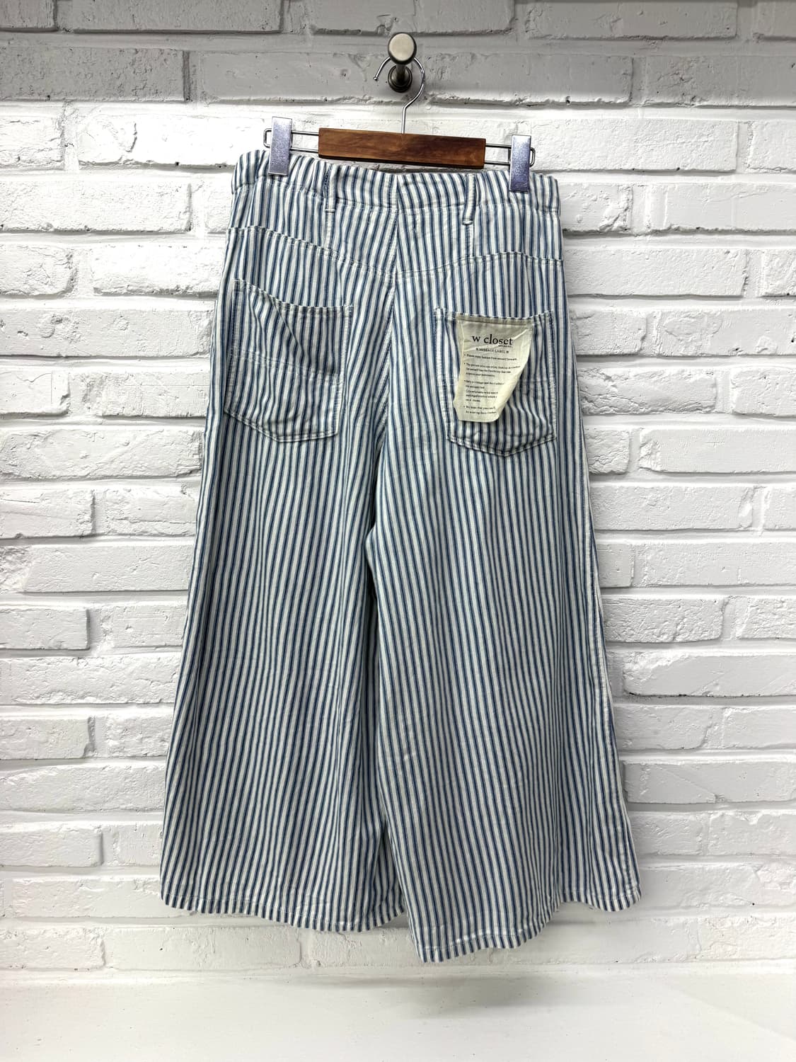 Wcloset 블루화이트 스트라이프 스커트 레이어드 팬츠 상품이미지2