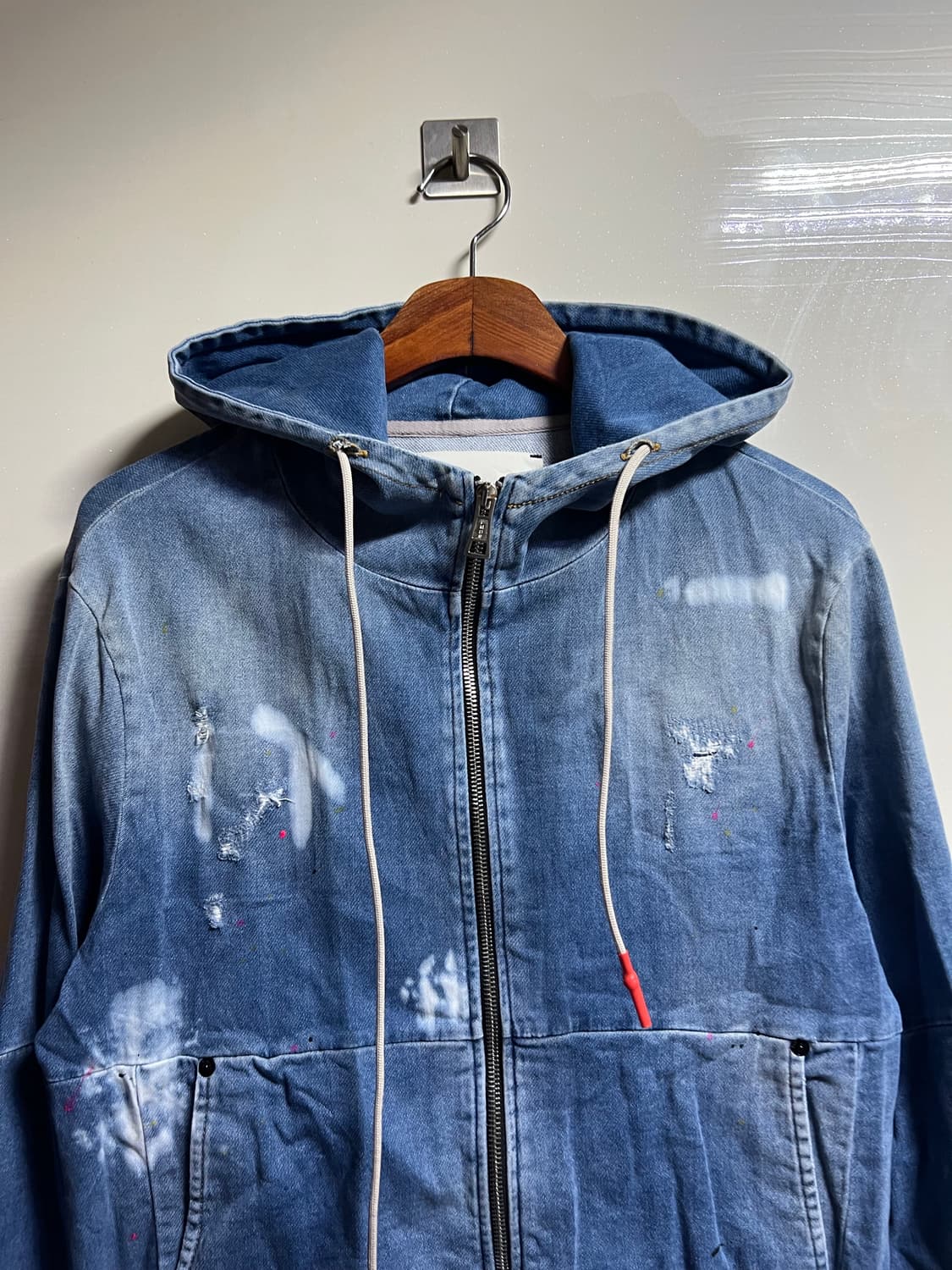 PMDS 데님 페인트 후드집업 상품이미지2