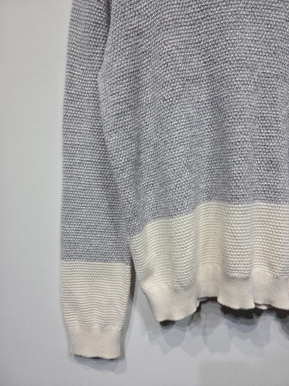 SYSTEM 시스템 투톤 배색 텍스처 코튼 니트 상품이미지4