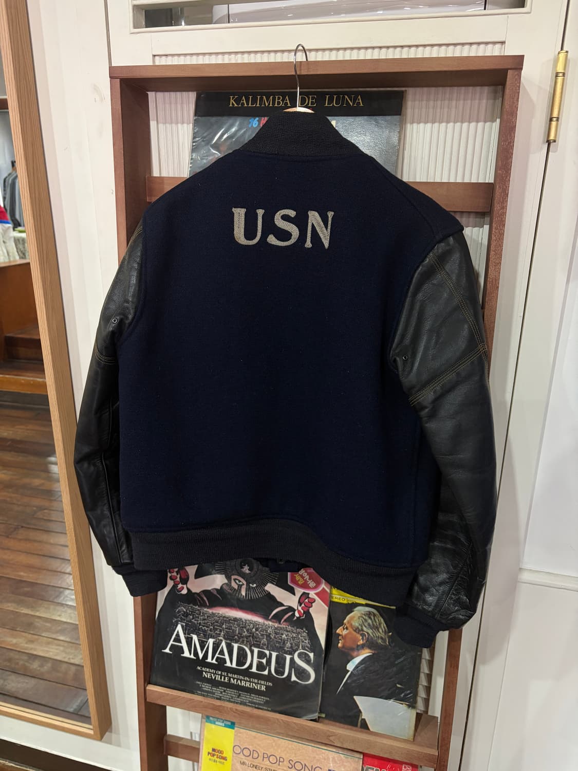 버즈릭슨 USN 레더 슬리브 울 자켓 S 상품이미지5