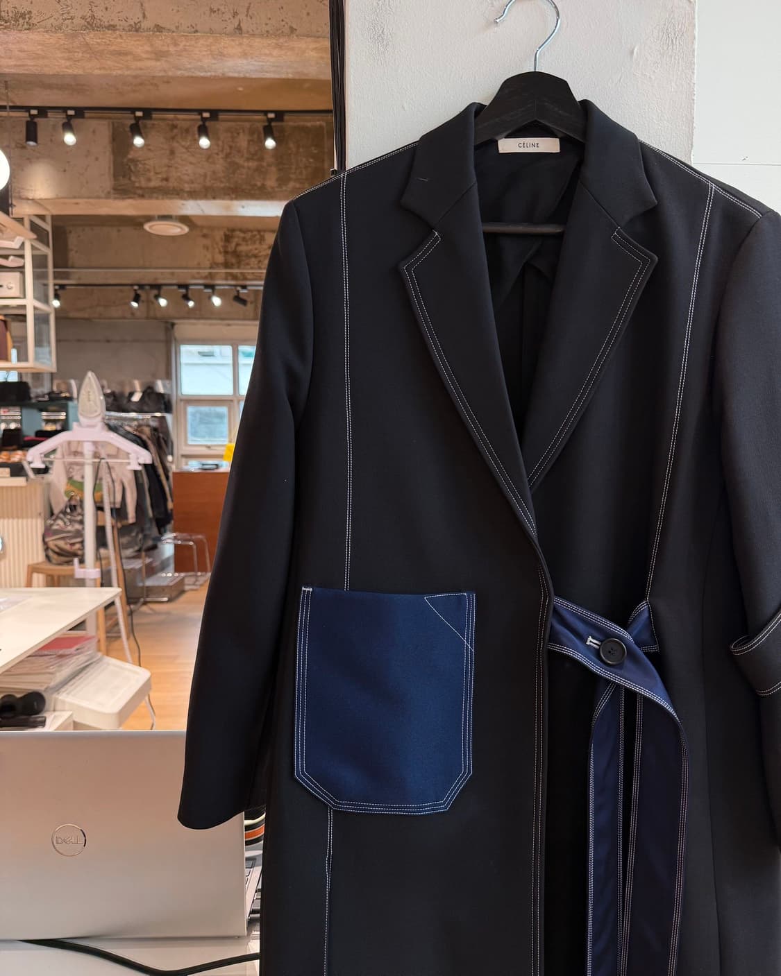 셀린느 15ss 피비 파일로 블랙 스티치 코트  상품이미지4