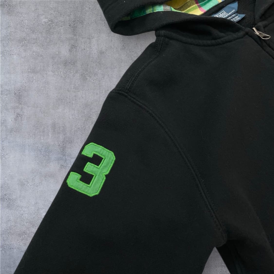 폴로 랄프로렌 블랙 빅포니 체크 후드집업 M(10-12) 상품이미지6