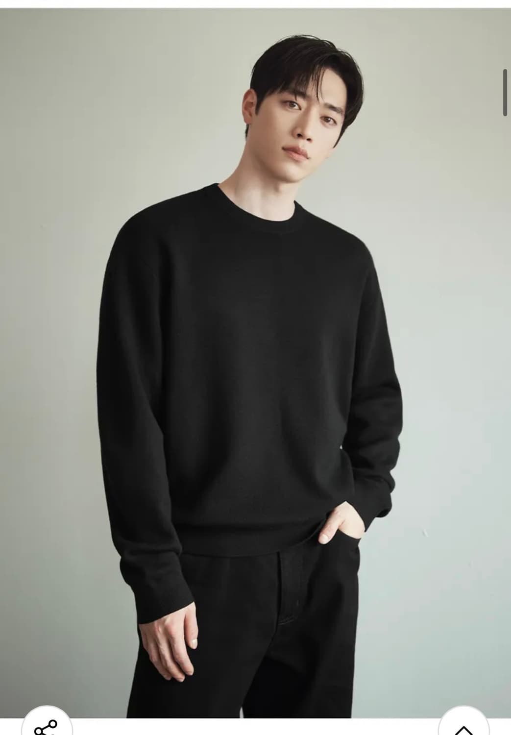 (XL) 드로우핏 소프트 울 크롭 라운드 니트 BEIGE 컬러 판매 상품이미지6