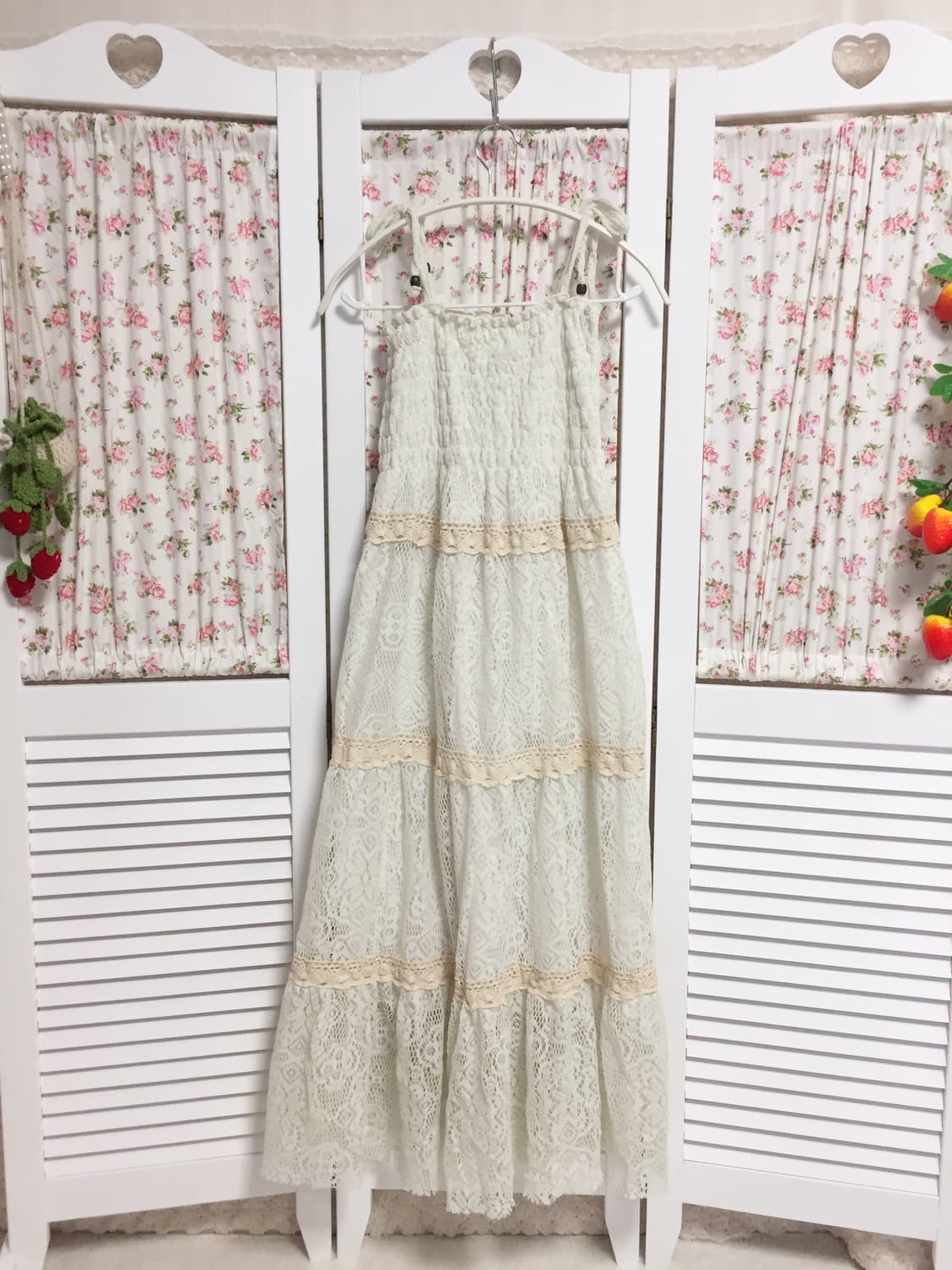 빈티지 모리걸 아이보리 레이스 원피스 상품이미지1