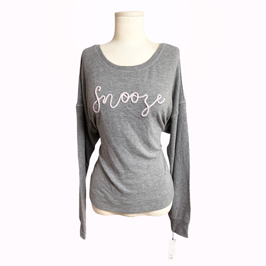 일본 하이틴 데일리 갸루 핑크 레터링 그레이 롱 슬리브 티 상품이미지2