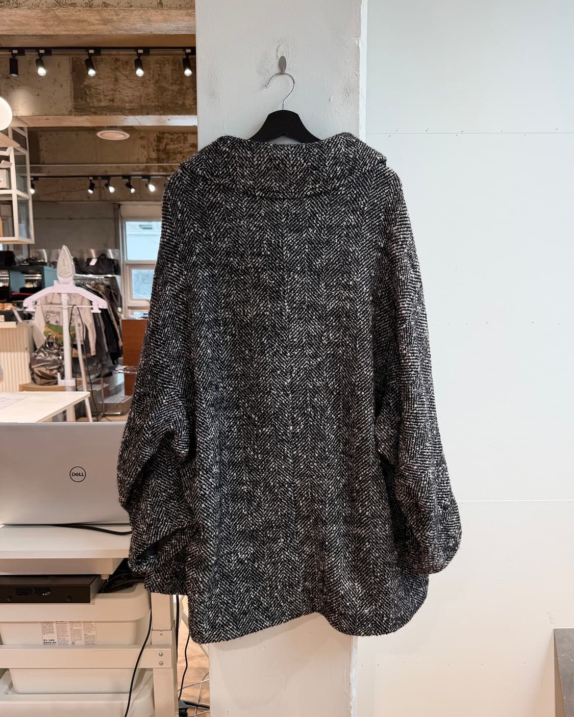 y’s 슬러브 얀 헤링본 미들 울 케이프 코트 상품이미지7