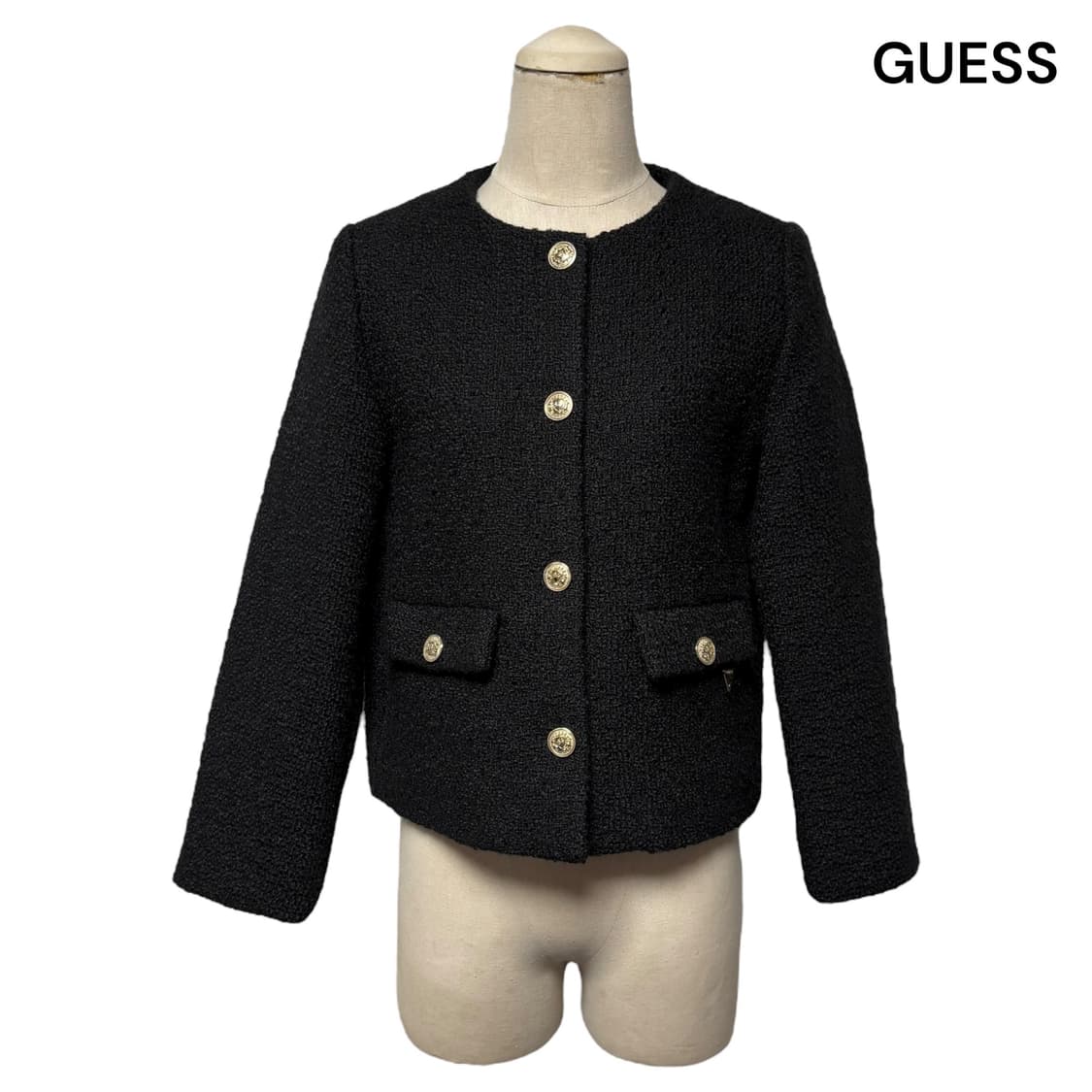 3691 게스 블랙 금장 트위드자켓 상품이미지1