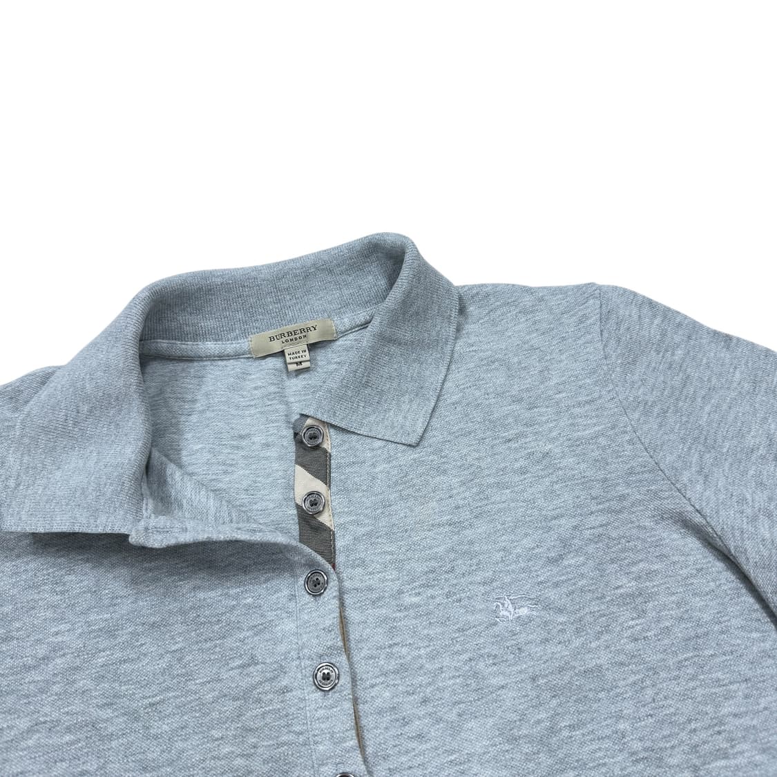 버버리 빈티지 여성용 PK 폴로 카라티 그레이 M 상품이미지2