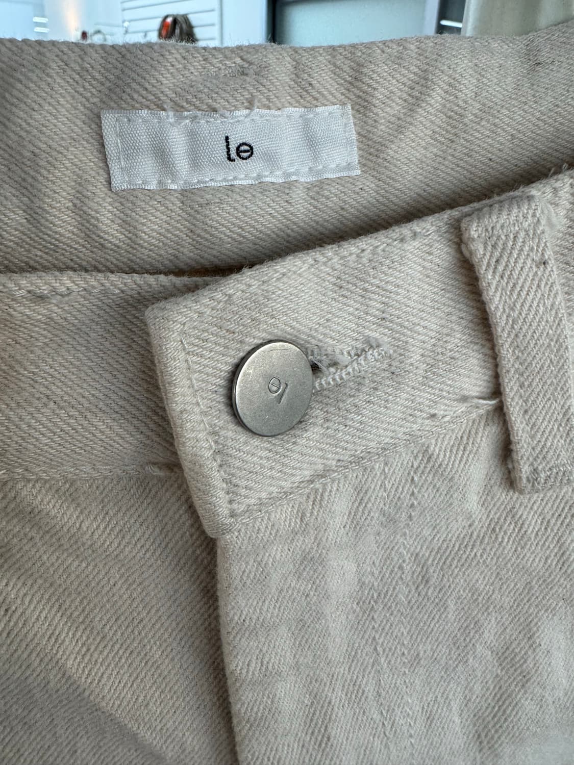 Le 크림색 데님 S 상품이미지3