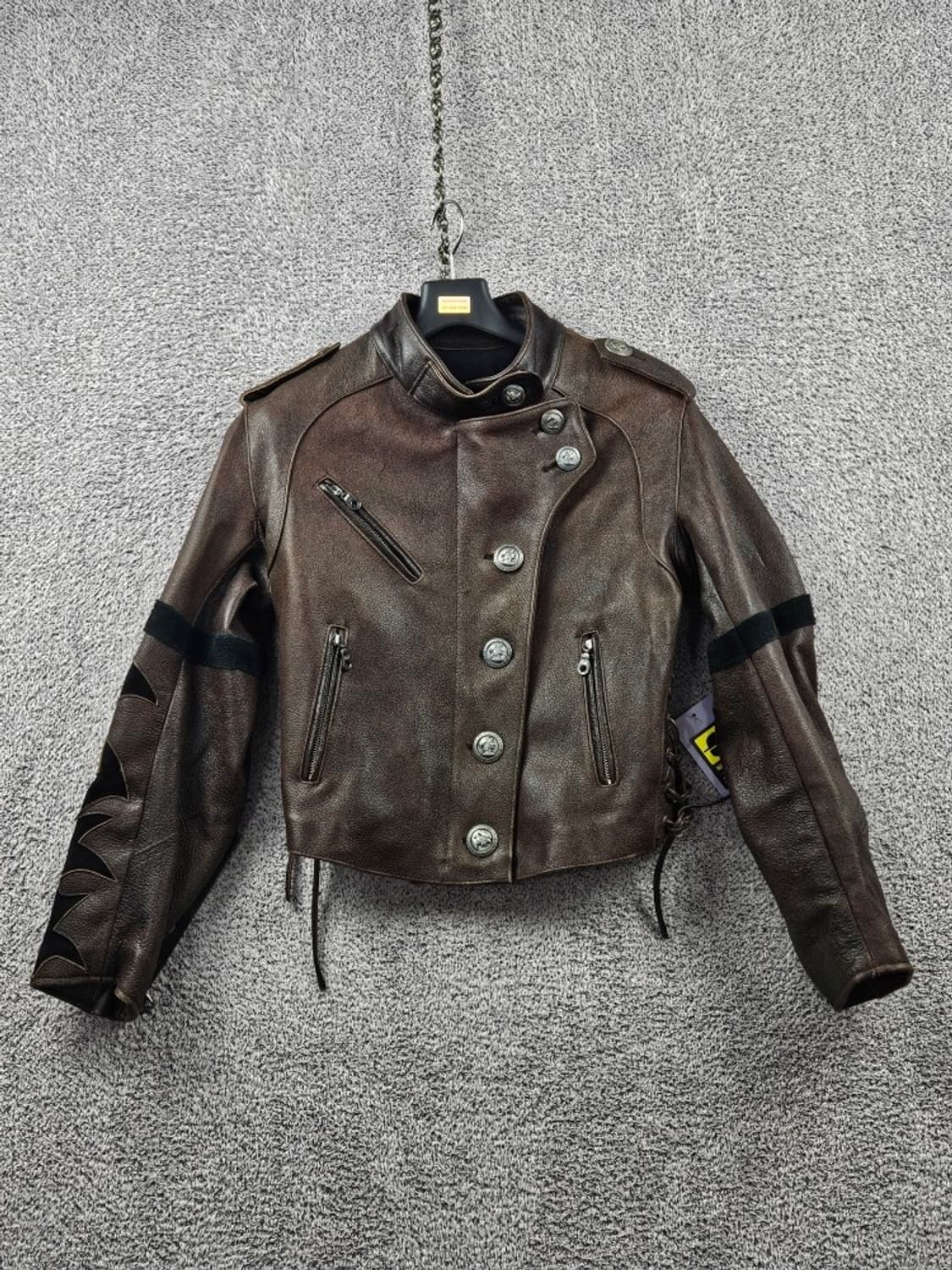 빈티지 리얼레더 코르셋 언밸런스 라이더자켓 ( S추정 ) / 11106 상품이미지2
