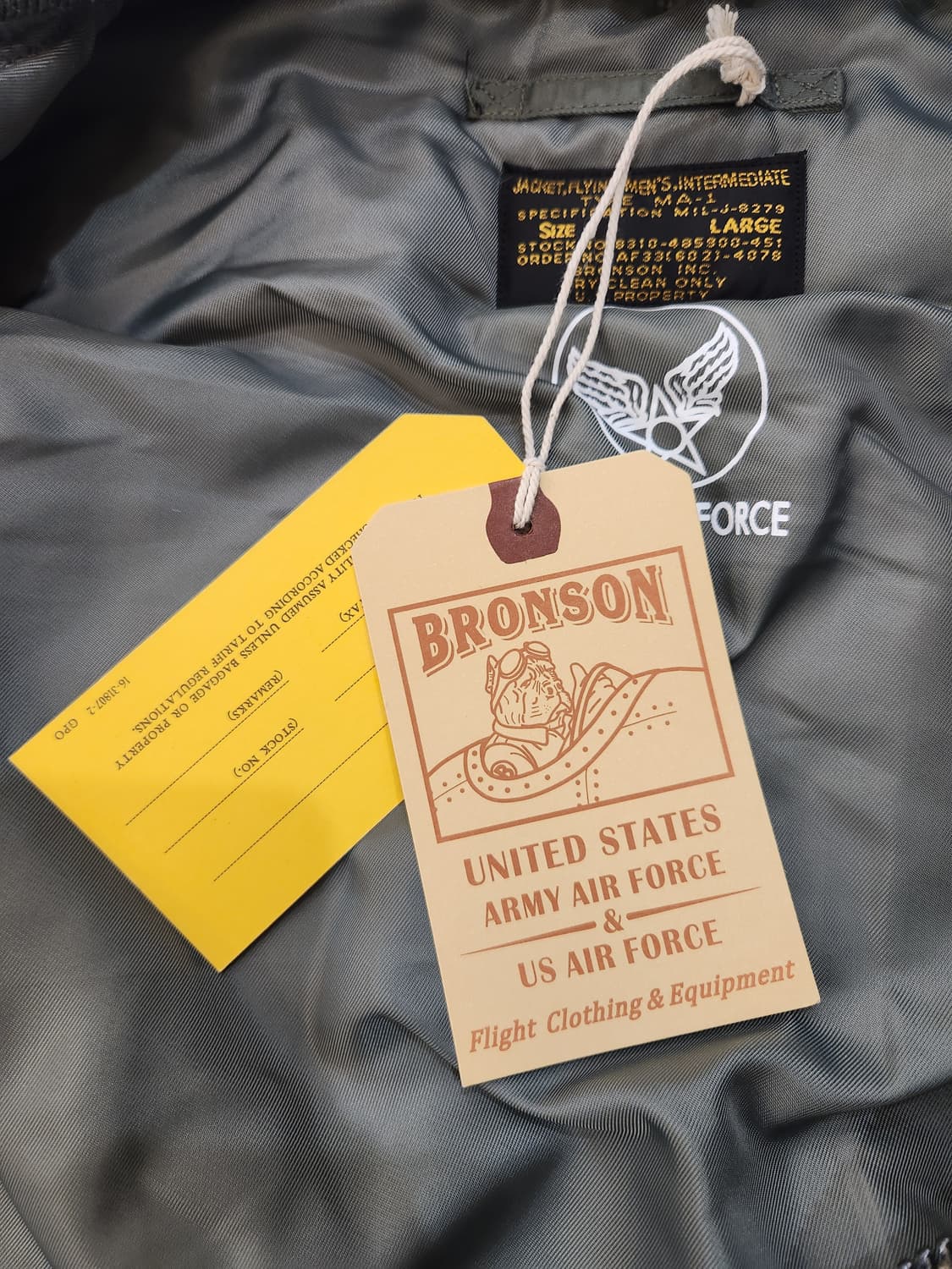 (새상품) 브론슨 ma-1 L사이즈 중국판 상품이미지3