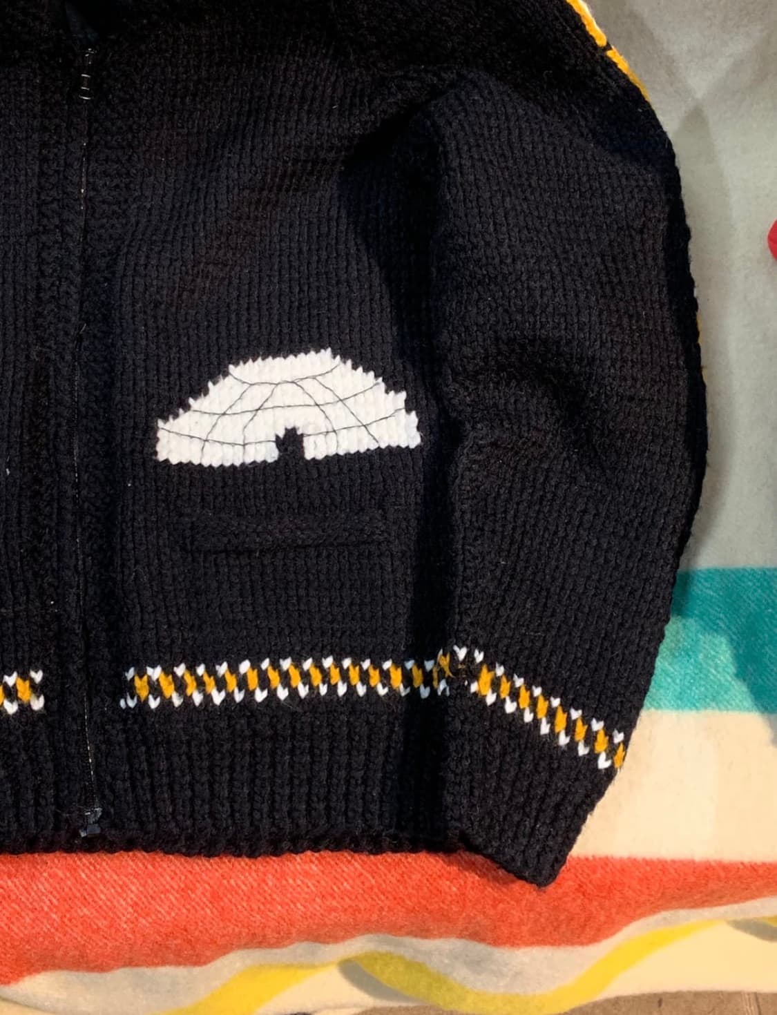 80s 핸드 니트 코위찬 집업 스웨터 ALASKA 상품이미지3