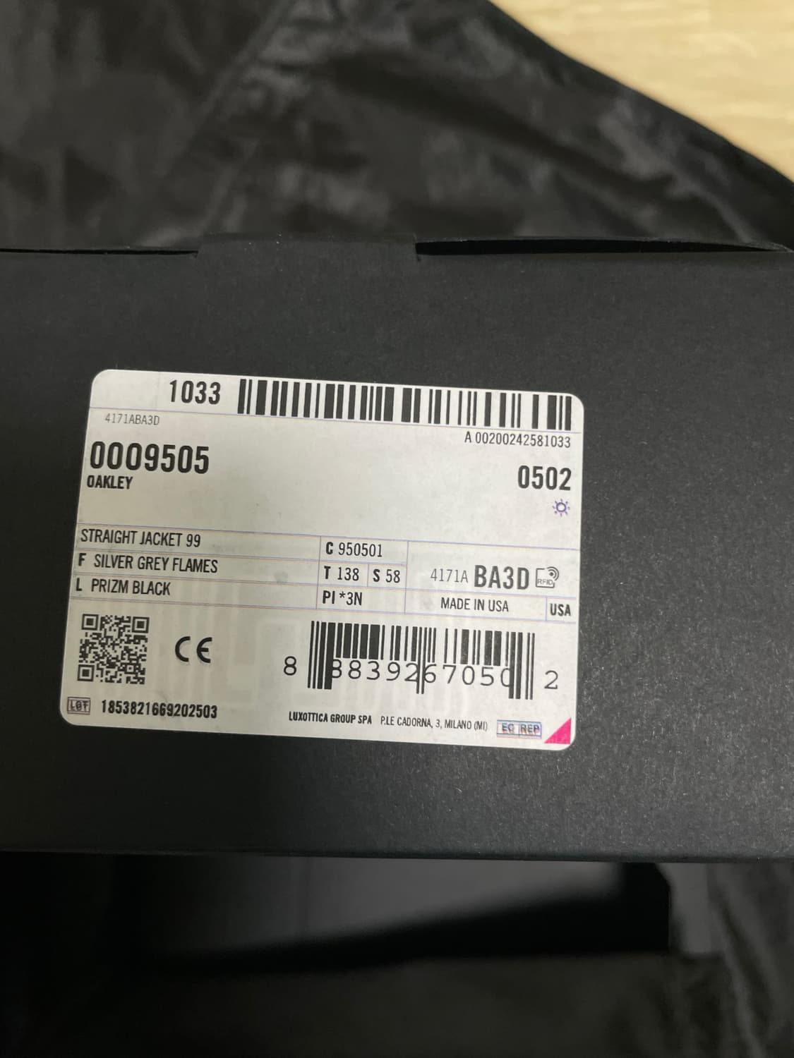 오클리 MUZM 스트레이트 자켓 99 X-실버 플레임 프리즘 블랙 상품이미지8