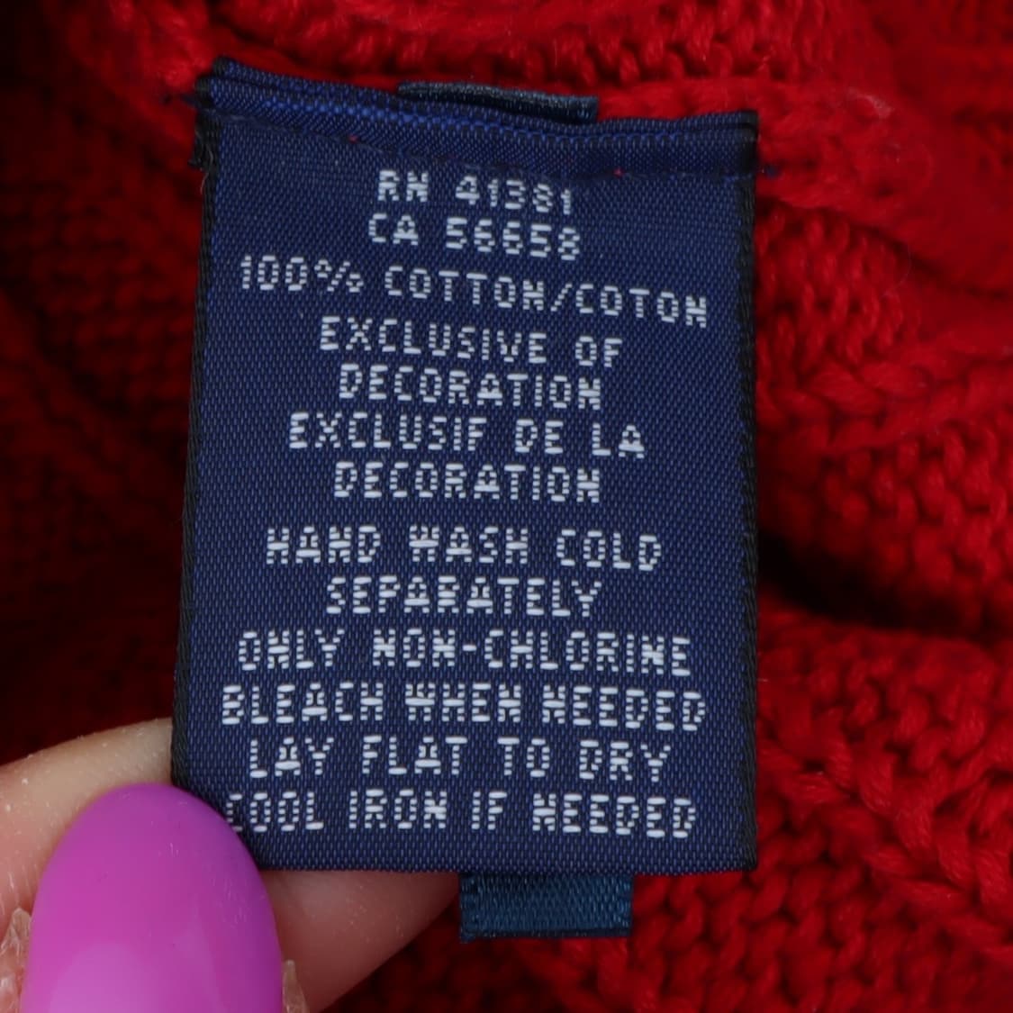 폴로 랄프로렌 레드 코튼 케이블 니트 상품이미지9