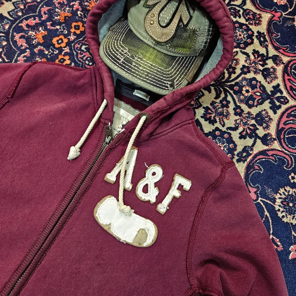 아베크롬비 y2k 스트레치 워시드 버건디  상품이미지2