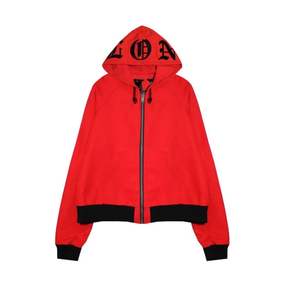 브이론 캔버스 레터링 런웨이 집업 레드 상품이미지1