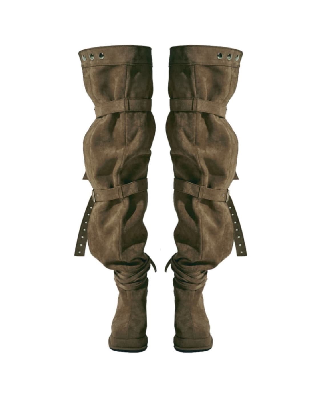 게이트리스 싸이하이 버클 스웨이드 롱부츠 카멜 M(235 240245) 상품이미지3