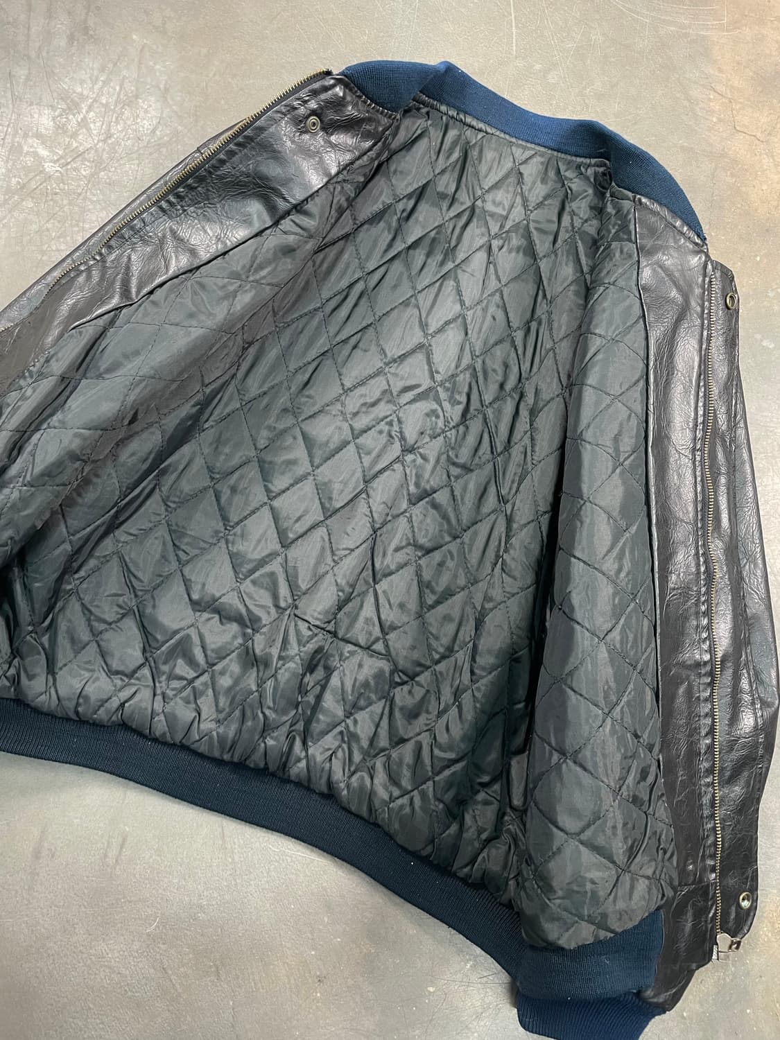 빈티지 레더 봄버 자켓 상품이미지5