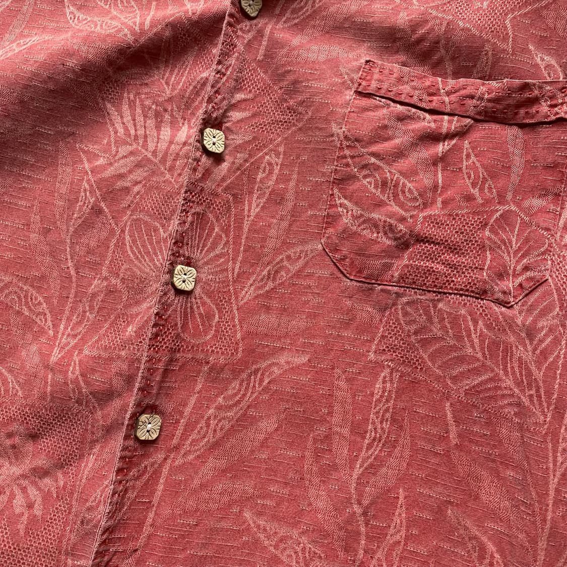 빈티지 코튼 셔츠 레드 패턴 상품이미지3