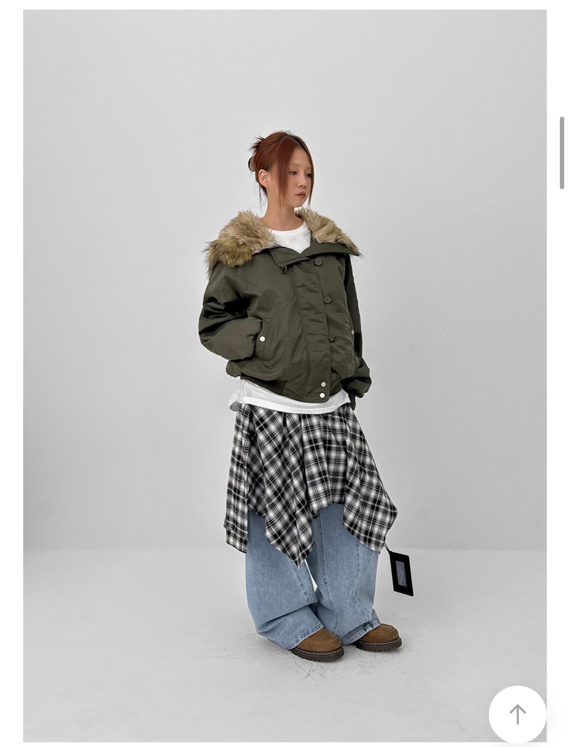 블랙업 누닐 퍼트리밍 후드 점퍼 상품이미지1