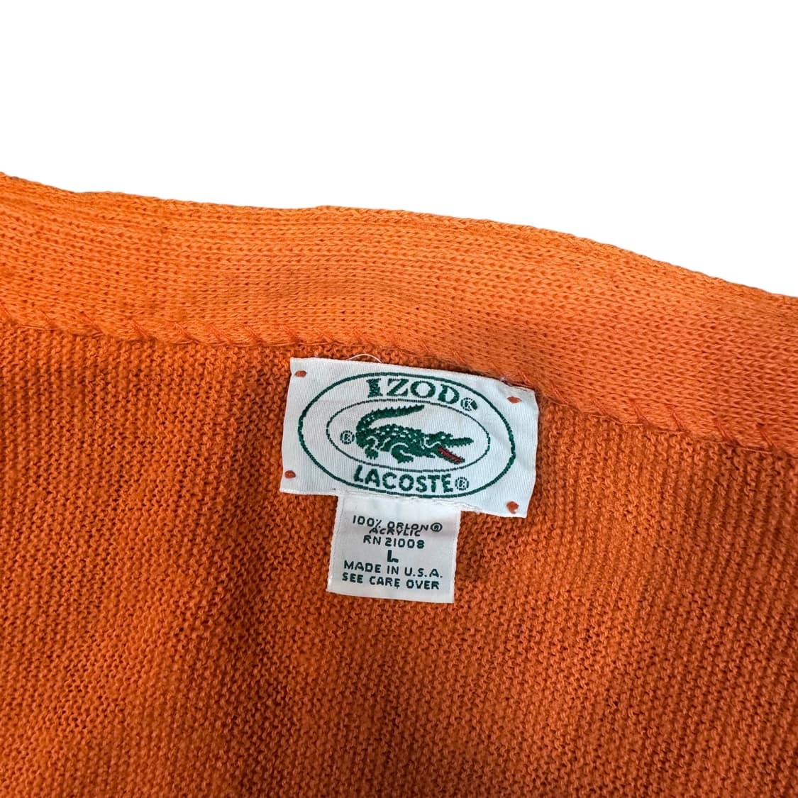 70s 라코스테 오렌지 가디건 made in USA (L)   상품이미지5