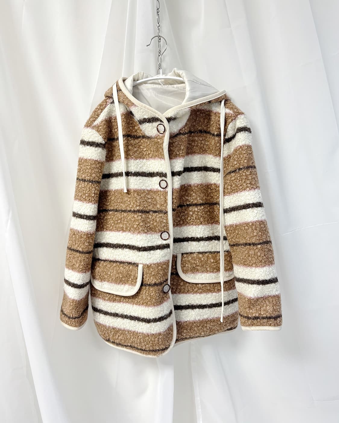 nerd bear boucle stripe hoodie jumper 상품이미지5