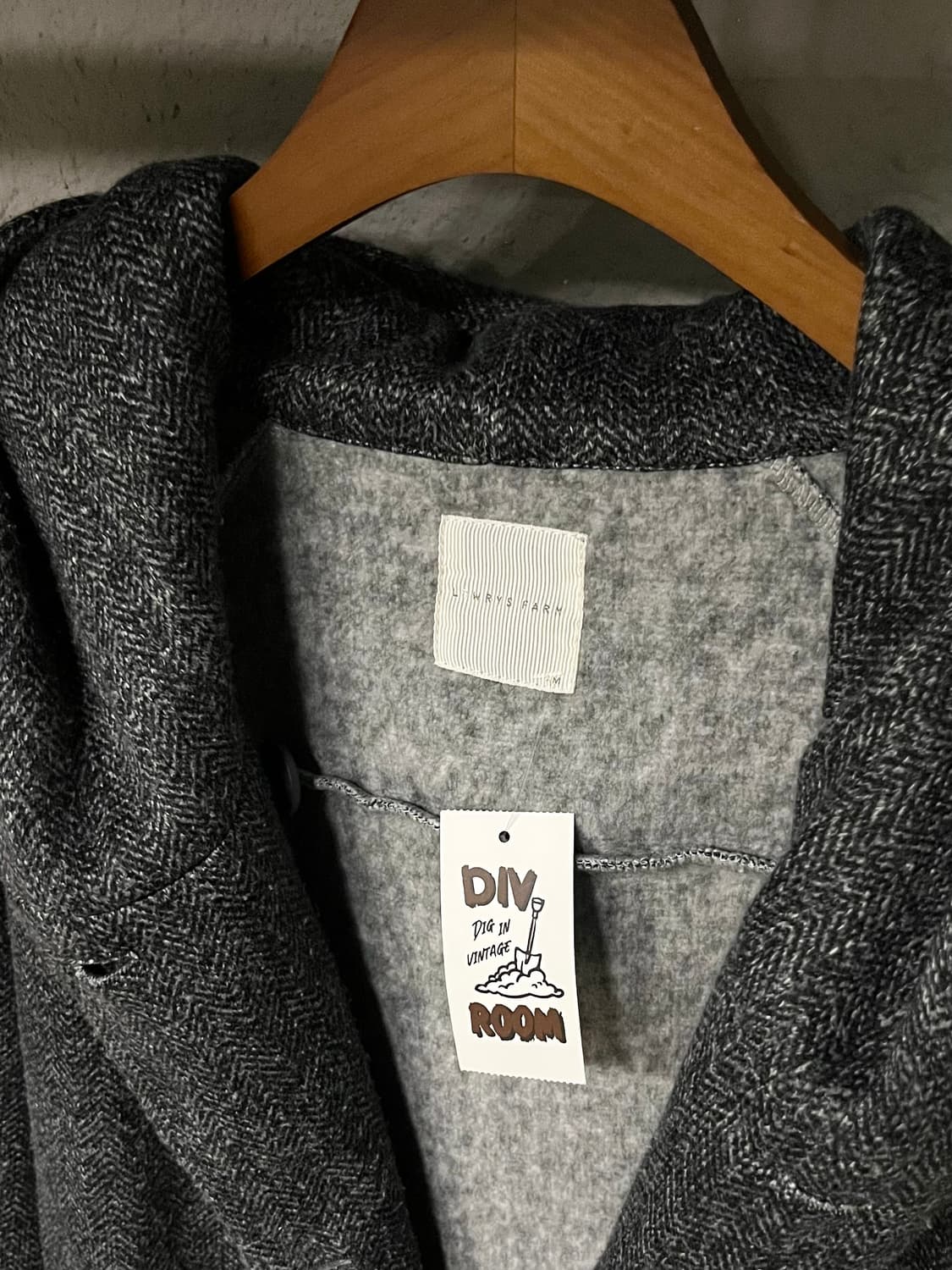 빈티지 헤링본 후드 코트 상품이미지4