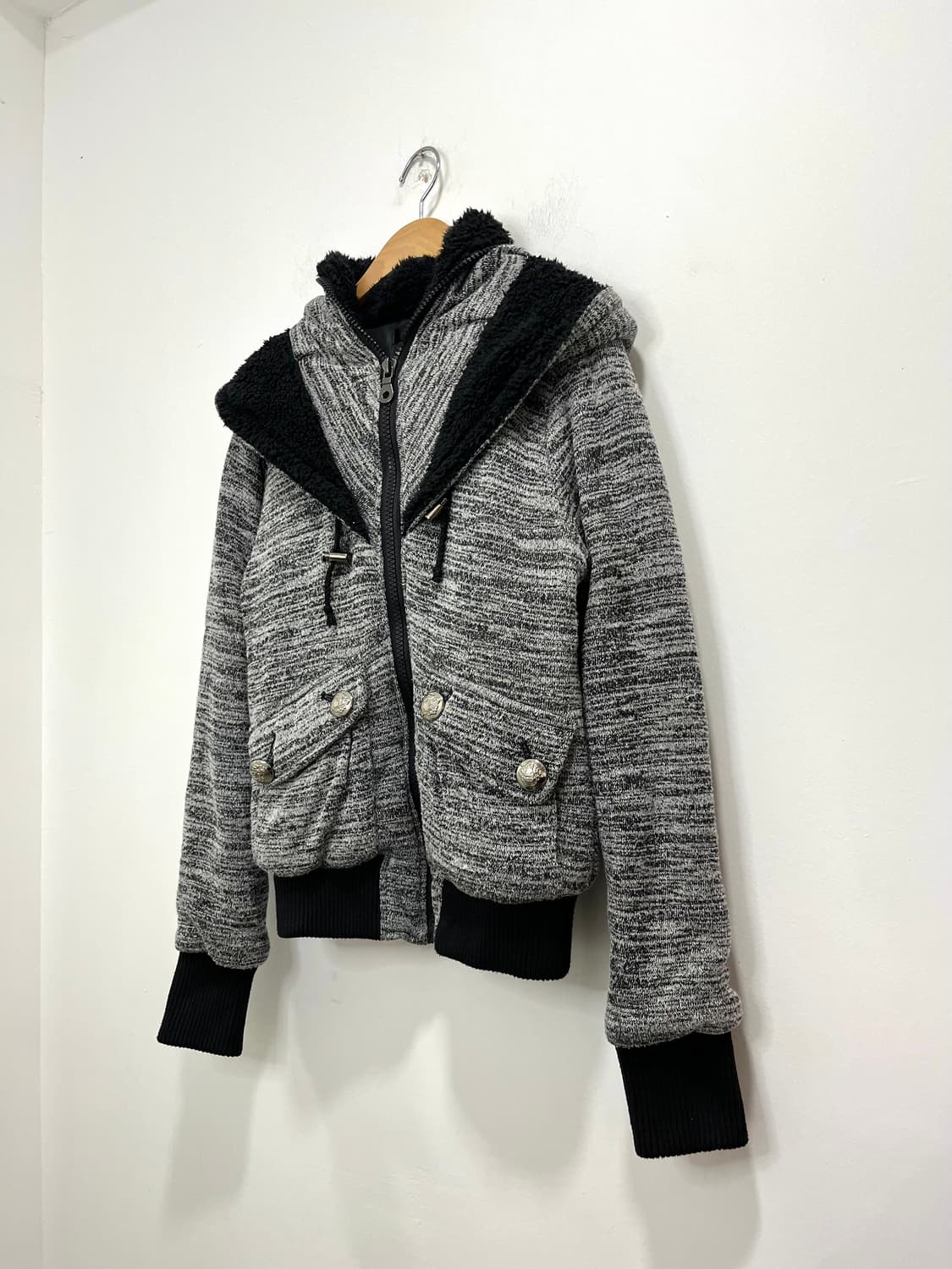 일본 빈티지 CRYX 락펑크 실버 버튼 후드집업 상품이미지2