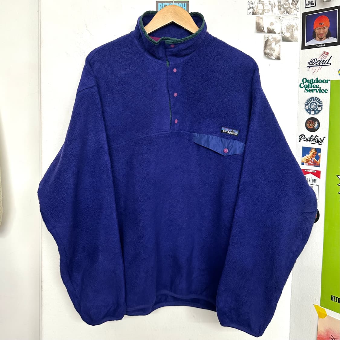 90‘s 파타고니아 신칠라 스냅티 ’퍼플/그린‘ 상품이미지1