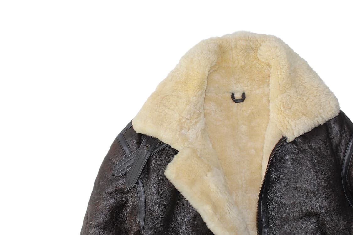 1990s USA 쉽스킨 B-3 폭격기 무스탕 시어링 자켓 상품이미지2