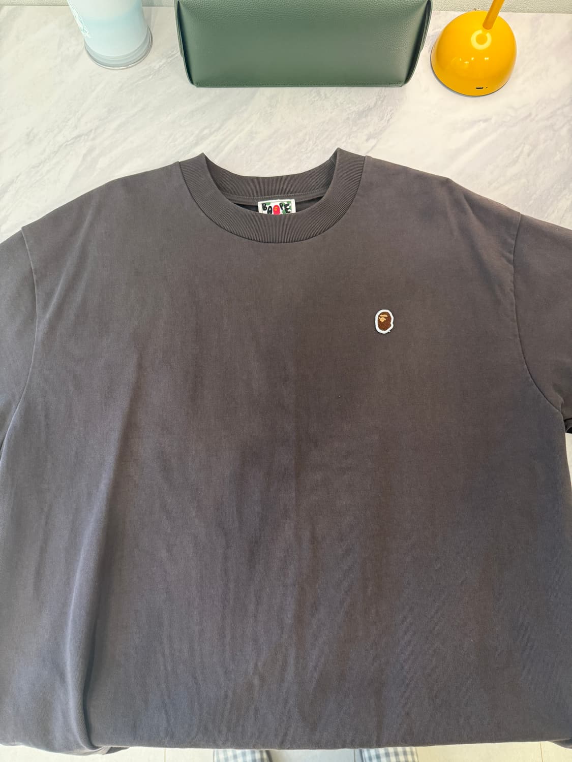 베이프 로고 반팔 XXL 브라운 컬러 상품이미지3