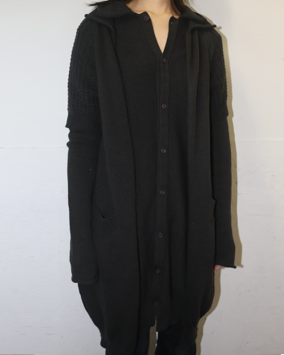 와이즈 더블 레이어 니트 롱 가디건 상품이미지3