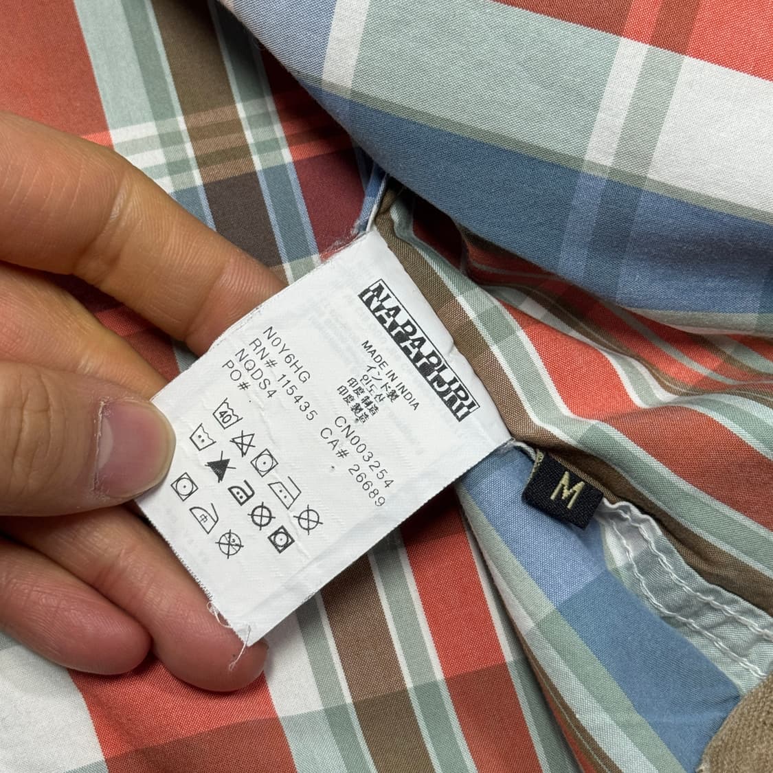 나파피리 피치 체크셔츠 M 상품이미지6