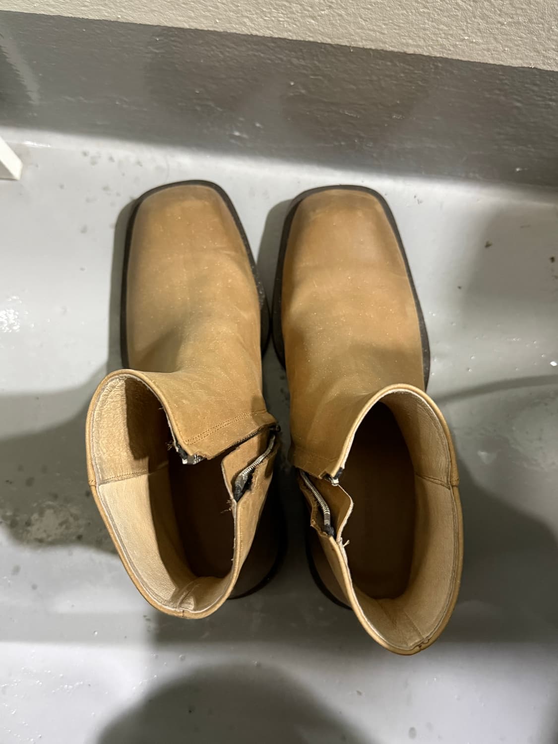 메종미네드 카멜 스웨이드 앵클 부츠 41 260 상품이미지1