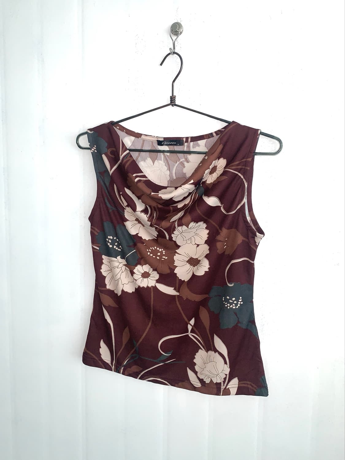 Burgundy Brown Cowl Neck Sleeveless 상품이미지8