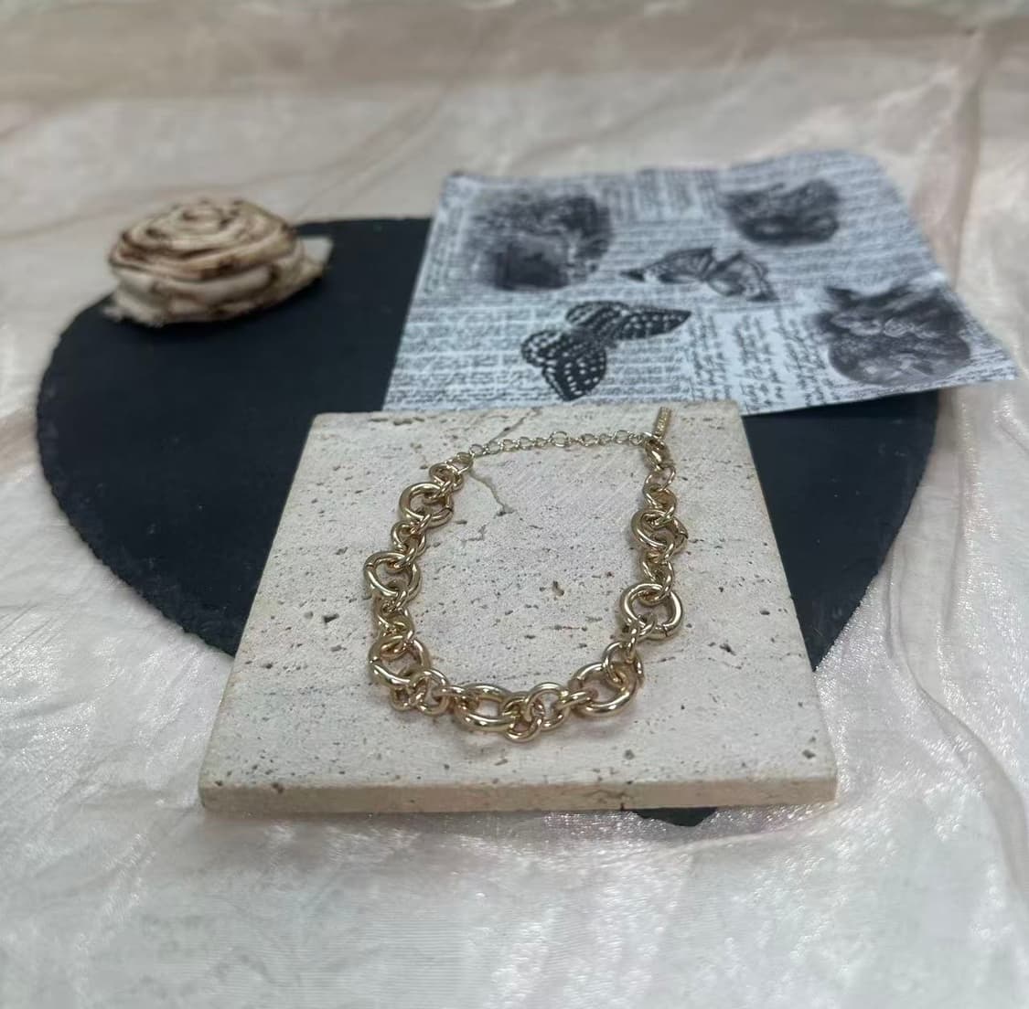 빈티지  VILLAOE 기하 링크 팔찌 상품이미지1