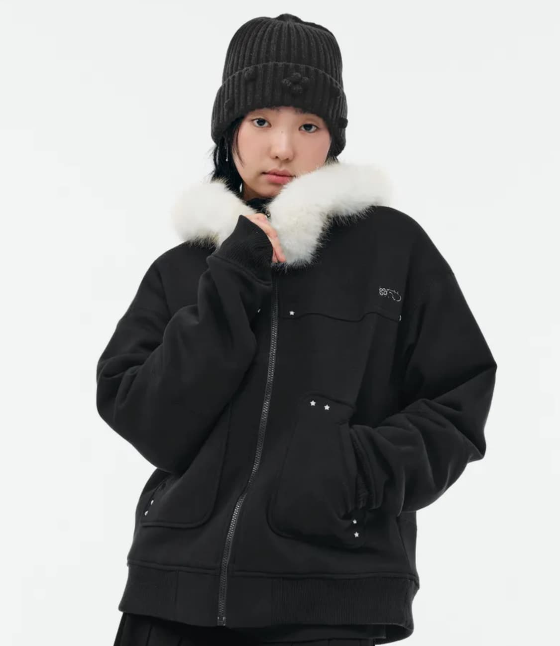 뚜오미오 후드 퍼 점퍼 상품이미지1